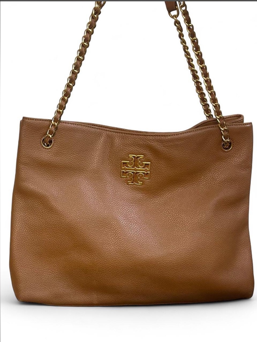Tory Burch Brown Leather Chain-Handle Tote